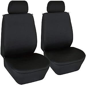 Elantrip Dual Waterproof Front Car Seat Covers Neoprene Car Bucket Seat Protection Airbag Compatible for Cars SUVs Trucks Vans 2 PCS(Black)