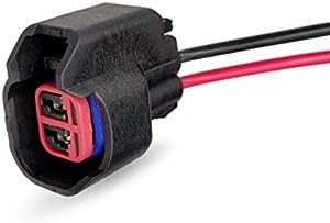 Yonput 1 PC EV6 EV14 Injector Connector with Wire, Standard Motor Products Fuel Injector Connector, Compatible with most vehicles (Black)