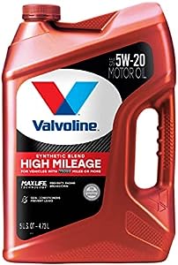Valvoline High Mileage with MaxLife Technology SAE 5W-20 Synthetic Blend Motor Oil 5 QT (Packaging May Vary)