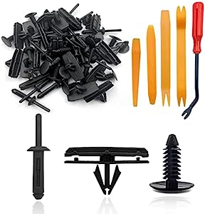 Fender Flare Rocker Moulding Clip Bumper Shield Retainer Clip Compatible with Chrysler Ford GMC Jeep Wrangler 6030441. 6506007AA. 6030441. 60PCS+Fastener Remover+4 Different Size car Panel removers