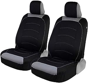 Motor Trend Black Cloth Car Seat Covers for Front Seats – Premium Automotive Bucket Seat Covers, Made for Vehicles with Removable Headrests, Interior Covers for Car Truck Van SUV