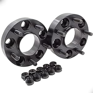 Wheel Accessories Parts Set of 2 Hub Centric Wheel Spacer/Adapters - Thickness: 1" - 5x4.5 to 5x4.5 - Lug/Stud Thread: 1/2" - Hub Bore: 70.5mm - 5 Lug (2 Pc, 1", 5x4.5, 1/2", 71.5mm)