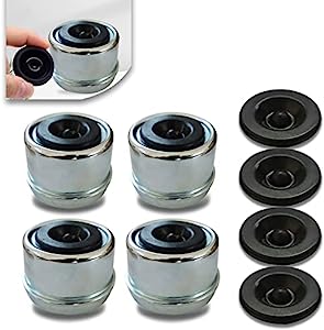 yonwait 4 PCS 2.75" Trailer Hub Bearing Dust Caps, Trailer Axle Dust Cap Wheel Center Caps Grease Covers with 4 Rubber Plugs for 7000 to 8000 LB Dexter EZ Lube Trailer Boat Trailer Camper RV