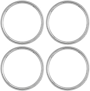 OxGord Trim Rings 17 inch Diameter (Pack of 4) Flat ABS Plastic Beauty Rims Wheel Hub