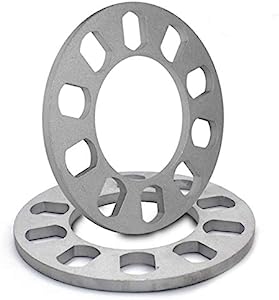 Wheel Accessories Parts Set of 2 Non hubcentric Universal Spacers 8mm 5 Lug Spacer Fit 5x108mm (5x4.25), 5x110mm, 5x112mm, 5x114.30mm (5x4.5), 5x115mm, 5x120.65mm (5x4.75), 5x120mm, 5x127mm (5x5.0)
