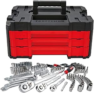 Craftsman Mechanic Tool Set, 230 Piece with 3 Drawers, Sockets, Extension Bars, Wrenches, Hex Keys, and More (CMMT45305)