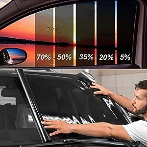 TOYOCO Car Window Tint Window Privacy Film, Car Shade Front Windshield, Heat & UV Block and Scratch Resistant, Blackout Window Film Auto Car Windshield Sun Shade Roll