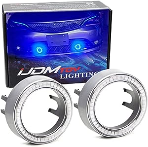 iJDMTOY One Pair Ultra Blue 40-SMD LED Halo Ring Angel Eyes Shrouds for Fog Light Customization or Headlight Retrofit DIY Use