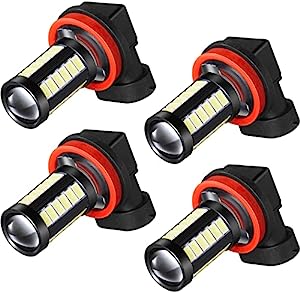 H8 H11 LED Fog Light Bulbs 6000K White LED Bulbs for Fog Light 1400 Lumen 12-24V High Power 5730 LED, Constant Current, Plug and Play, Non Polarity Headlight Bulb for Car Truck (4 Pcs)